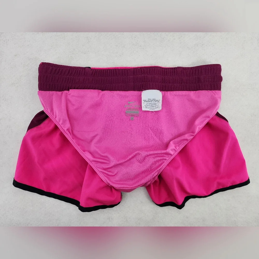 Nike Dri-fit Pink Running Shorts Women's Medium Pink Activewear Lined Shorts - Picture 6 of 7
